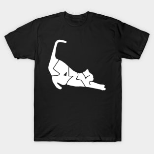 Lazy Cat - White Typography T-Shirt